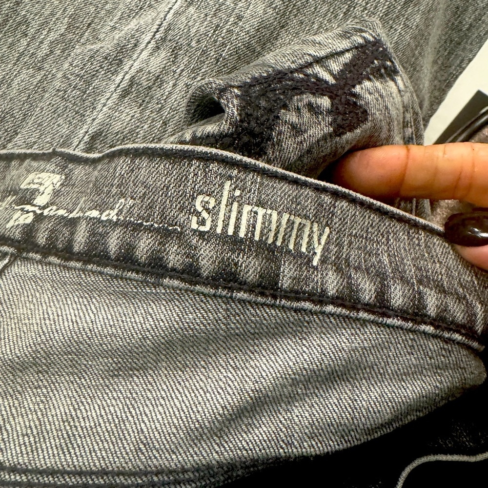 Seven for all mankind, black acid washed Y2K slimmy fit jean